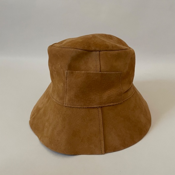 JB x LOC Lack Of Color Tan Suede Leather Bucket Hat, Unisex One Size - Picture 5 of 6